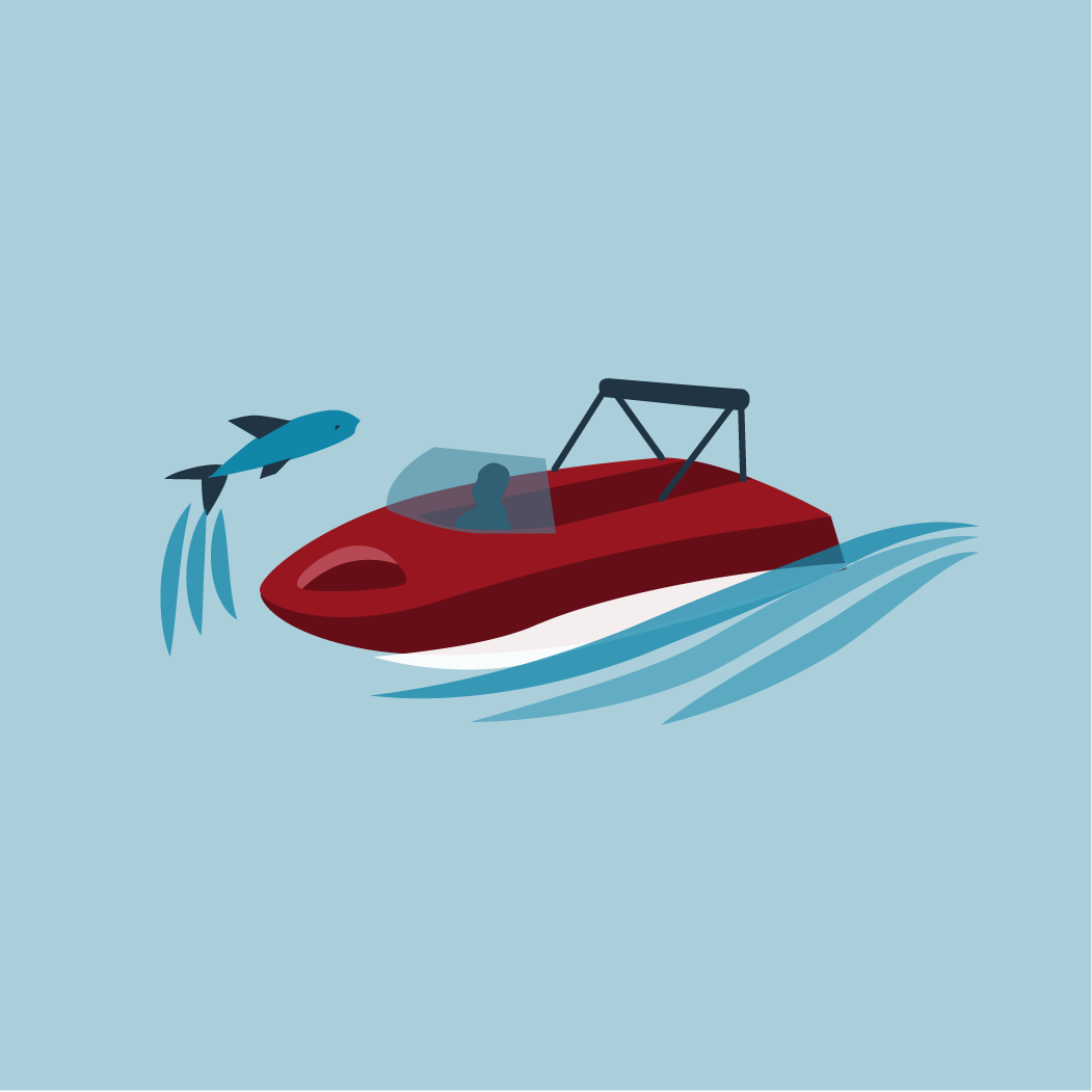 icon of boat in the water